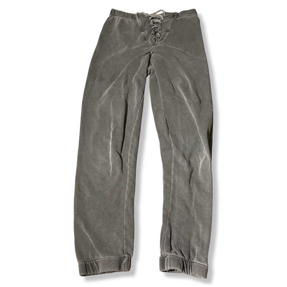 Joah Brown Lace Up Jogger Sweatpant in Black/Dark Gray Size M/L